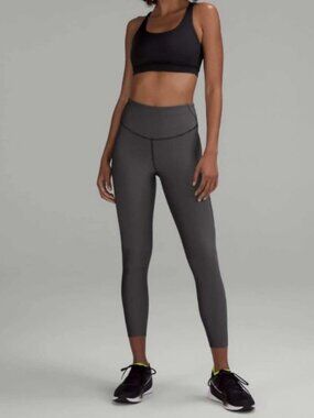 Lululemon Base Pace HR Tight 25” Ribbed Two Tone Black Size 4 NWT